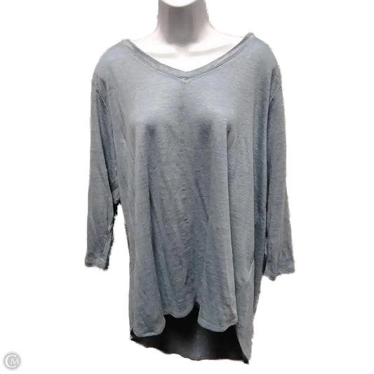 Top 3/4 Sleeve By Tahari By Arthur Levine In Blue, Size: 2x