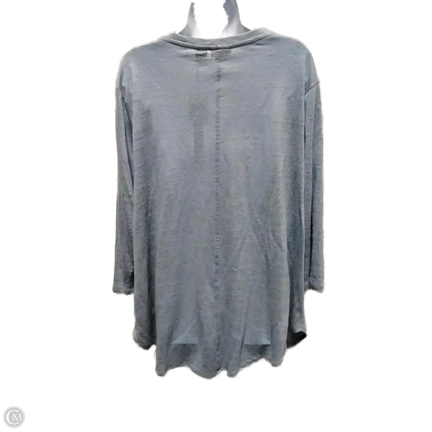 Top 3/4 Sleeve By Tahari By Arthur Levine In Blue, Size: 2x