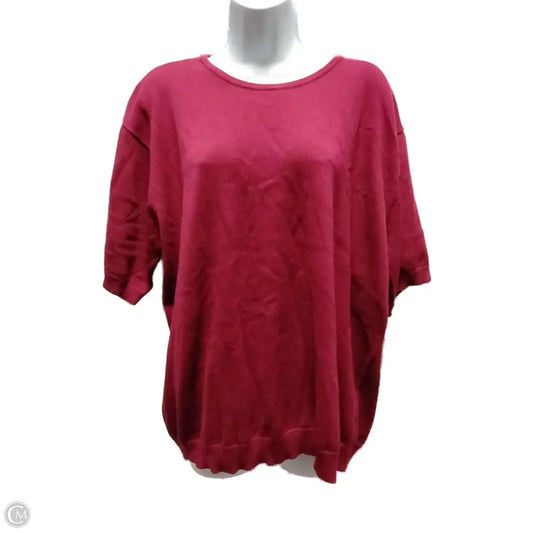 Sweater Short Sleeve By Liz Claiborne In Red, Size: 1x