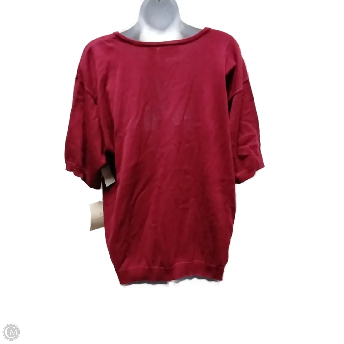 Sweater Short Sleeve By Liz Claiborne In Red, Size: 1x