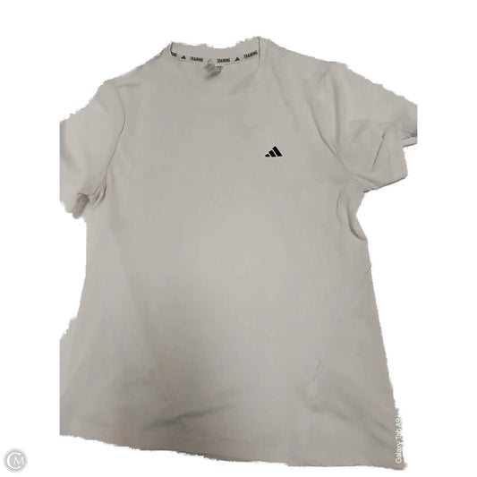 Athletic Top Short Sleeve By Adidas In White, Size: S
