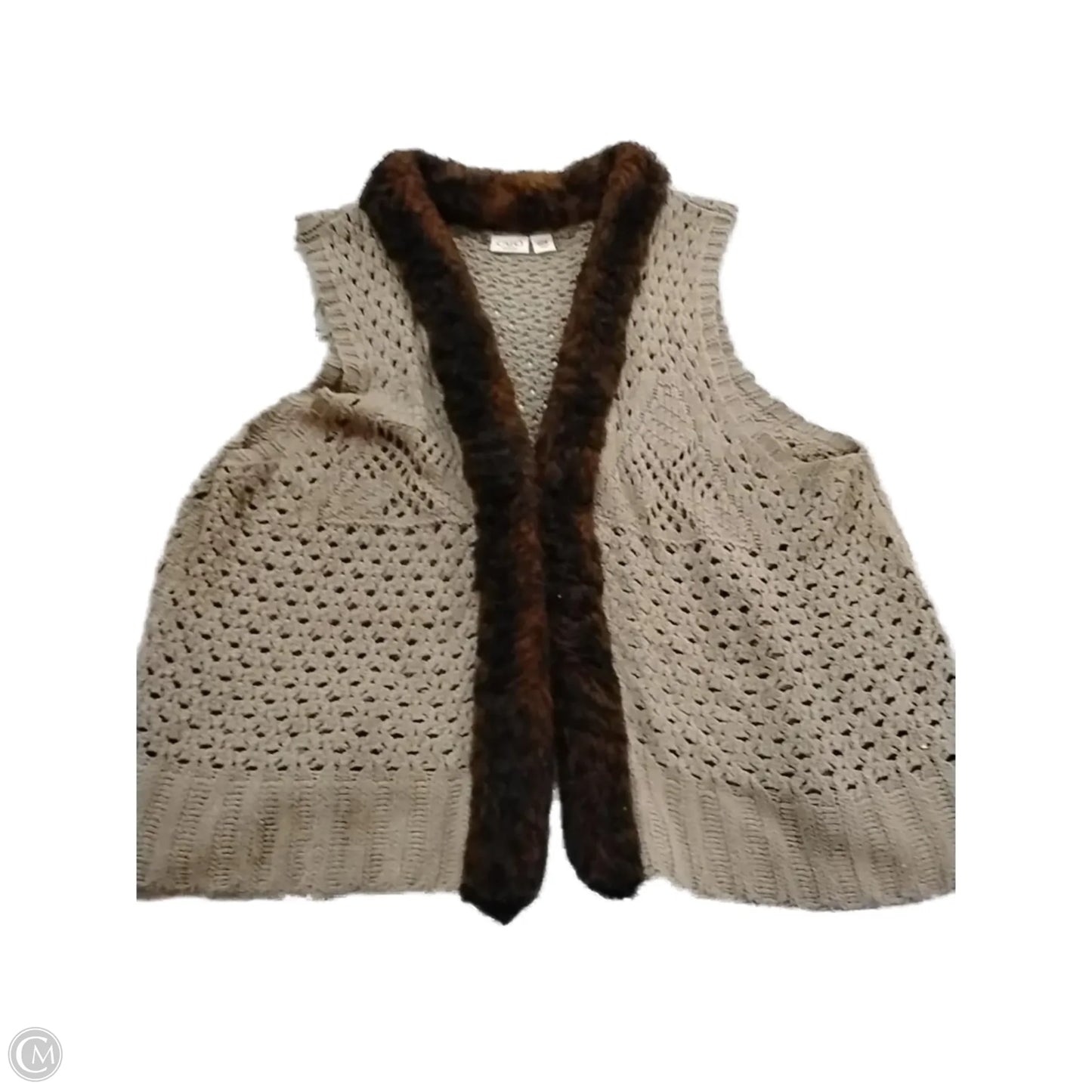 Vest Sweater By Cato In Green, Size: 22