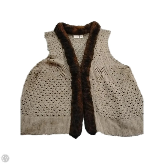 Vest Sweater By Cato In Green, Size: 22
