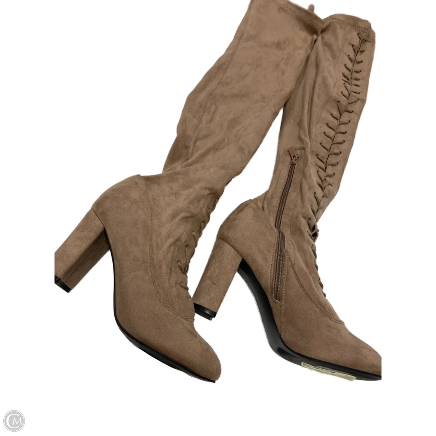 Boots Knee Flats By Clothes Mentor In Brown, Size: 9