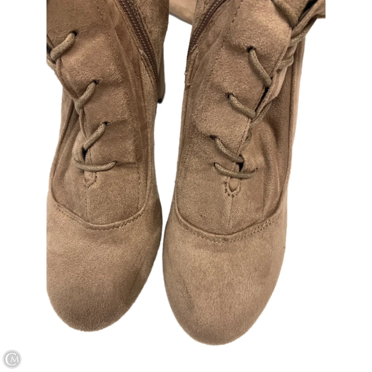 Boots Knee Flats By Clothes Mentor In Brown, Size: 9