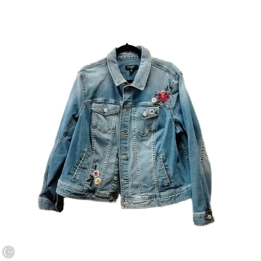 Jacket Denim By Talbots In Floral Print, Size: 2x