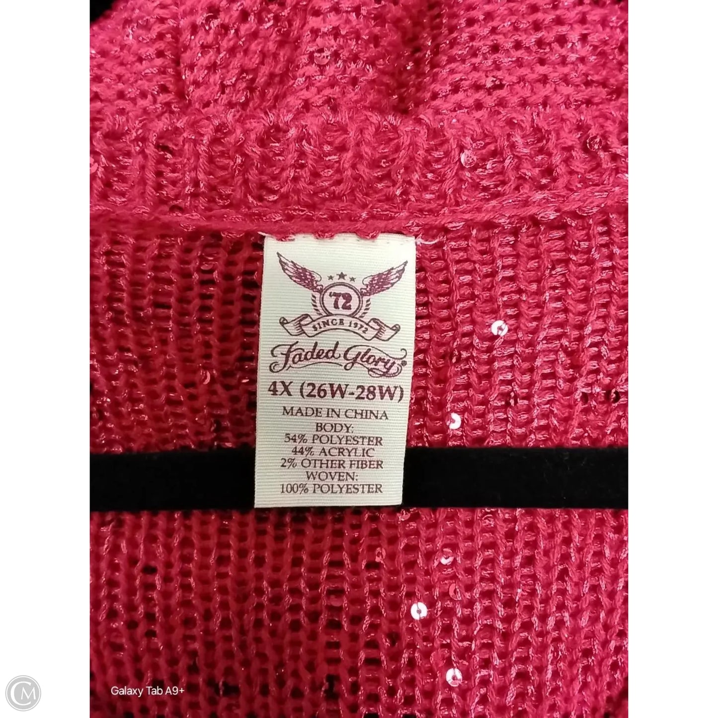 Sweater By Faded Glory In Red, Size: 4x