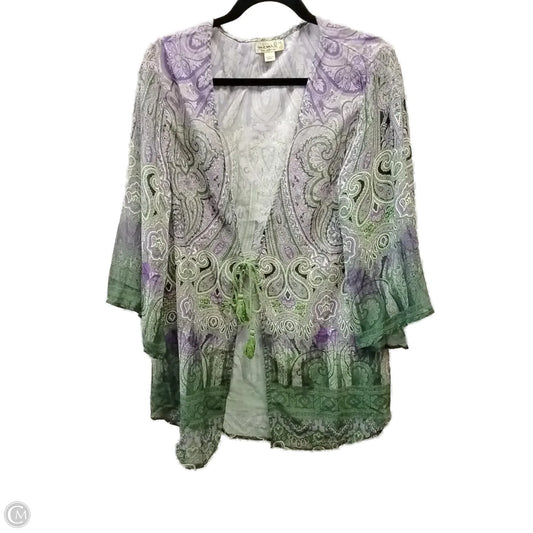 Shawl By One World In Green & Purple, Size: Xs