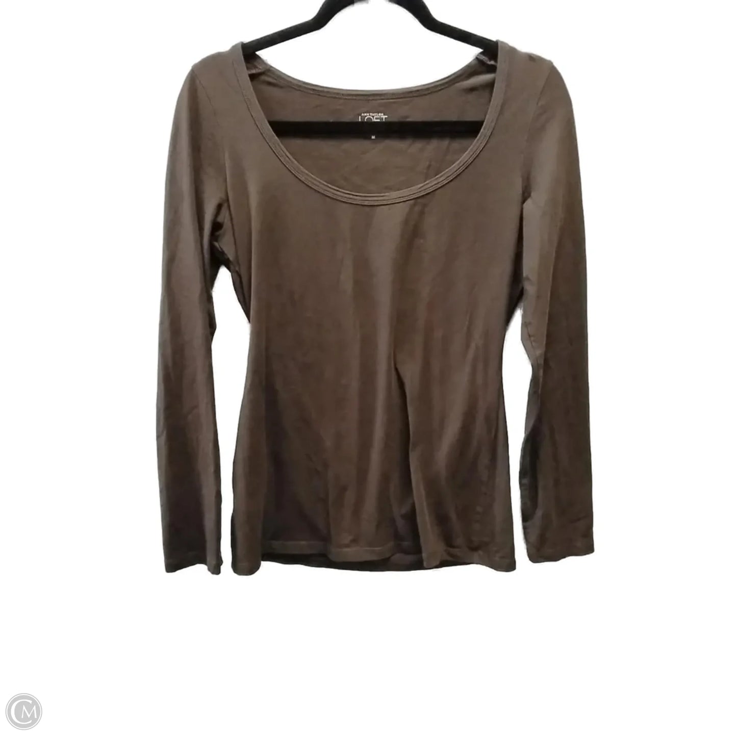 Top Long Sleeve Basic By Loft In Brown, Size: M