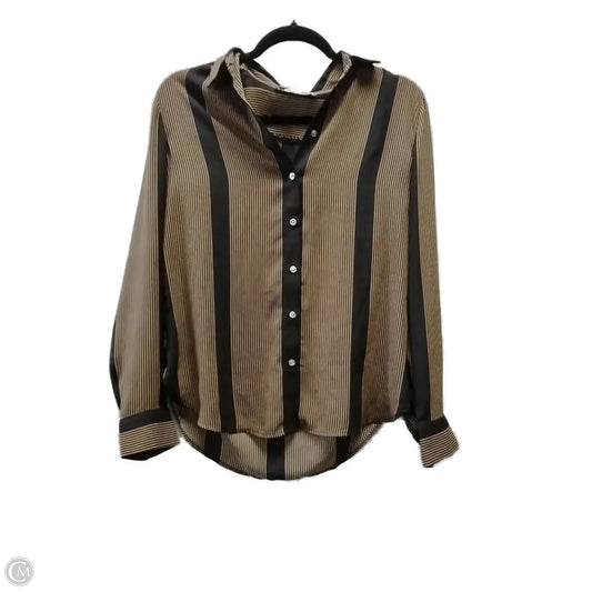 Blouse Long Sleeve By Loft In Striped Pattern, Size: Xs