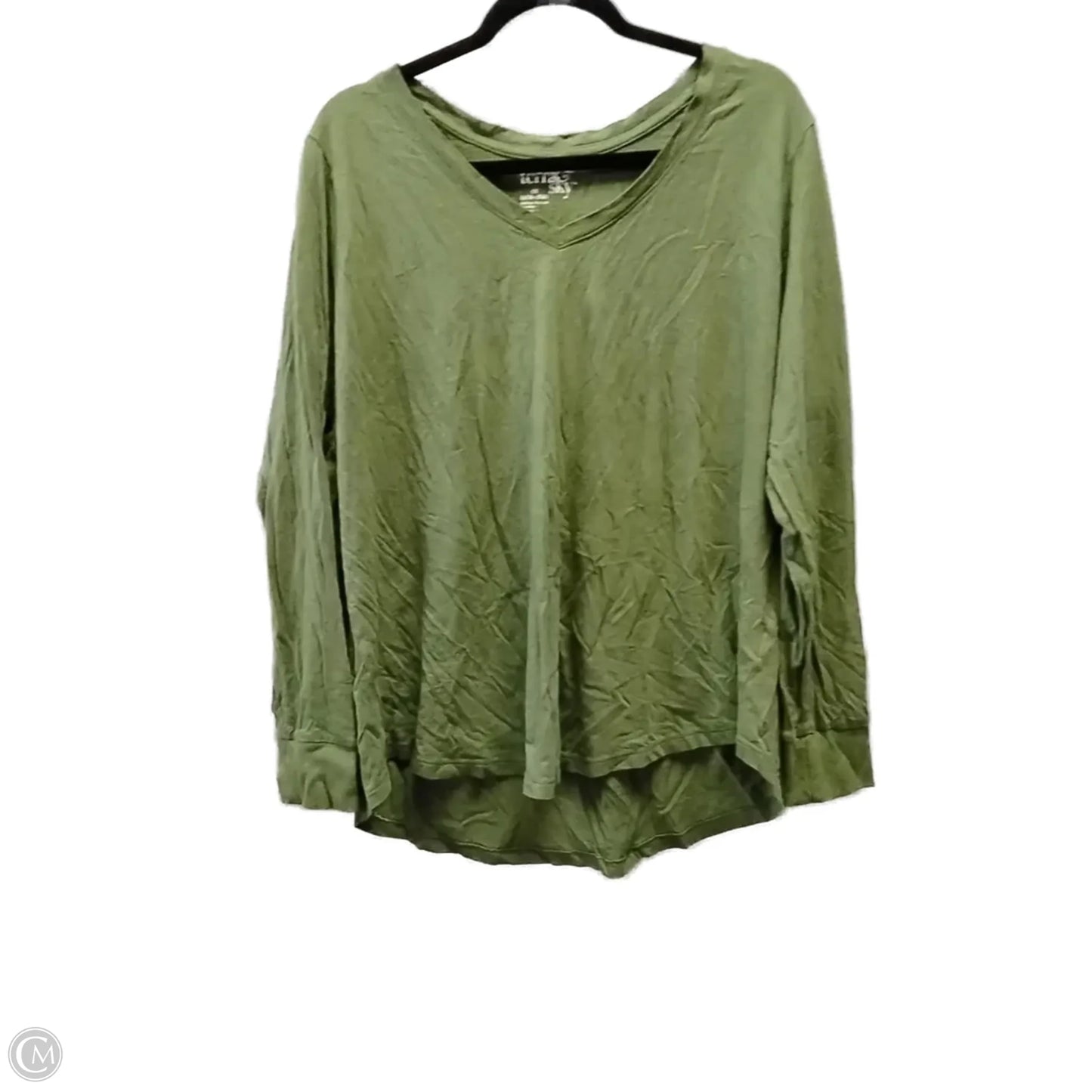 Top Long Sleeve Basic By Terra & Sky In Green, Size: 1x