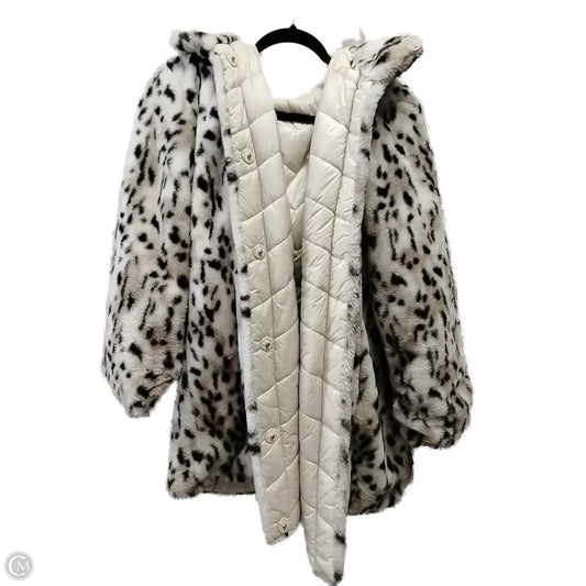 Coat Faux Fur & Sherpa By Dennis Basso Qvc In Leopard Print, Size: M