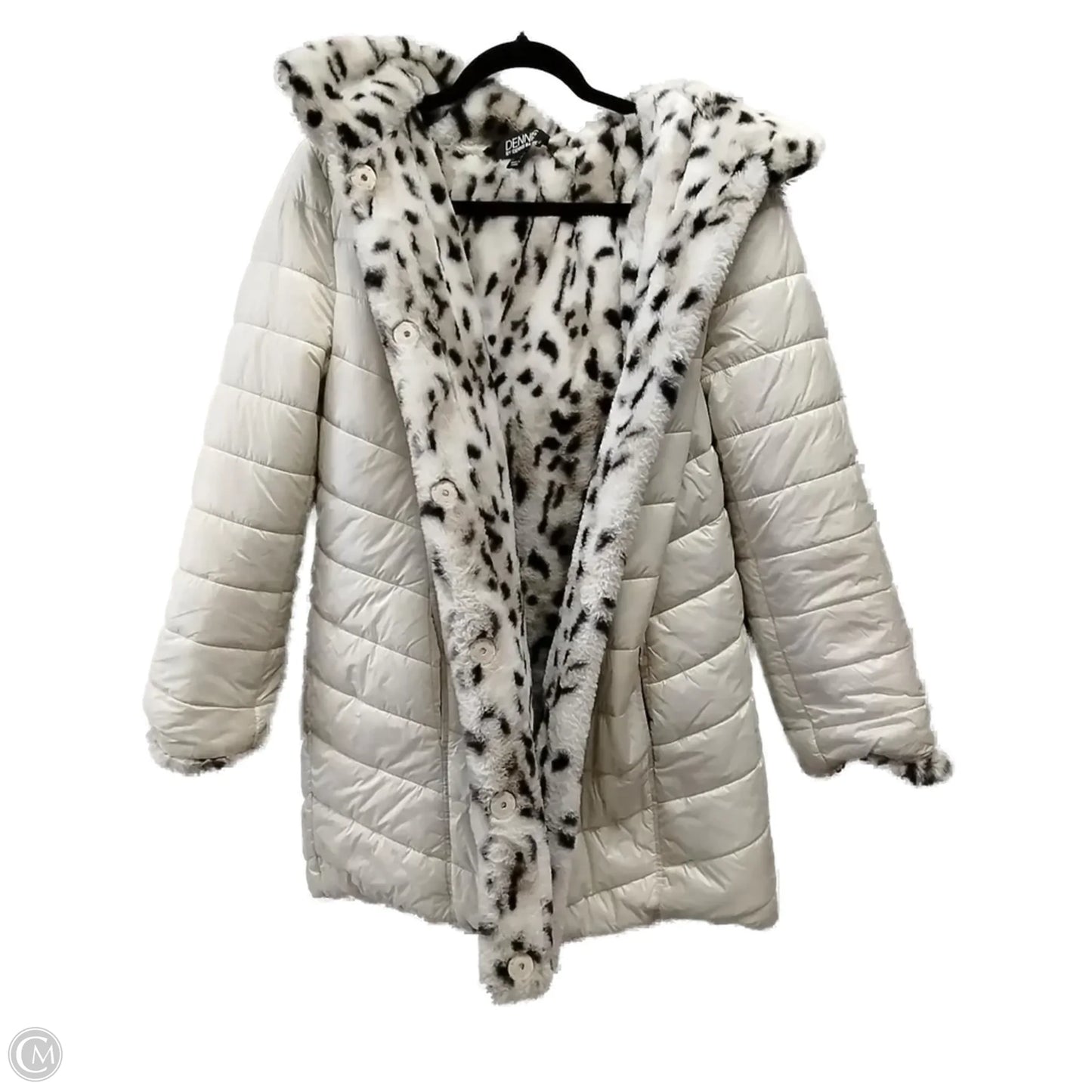 Coat Faux Fur & Sherpa By Dennis Basso Qvc In Leopard Print, Size: M