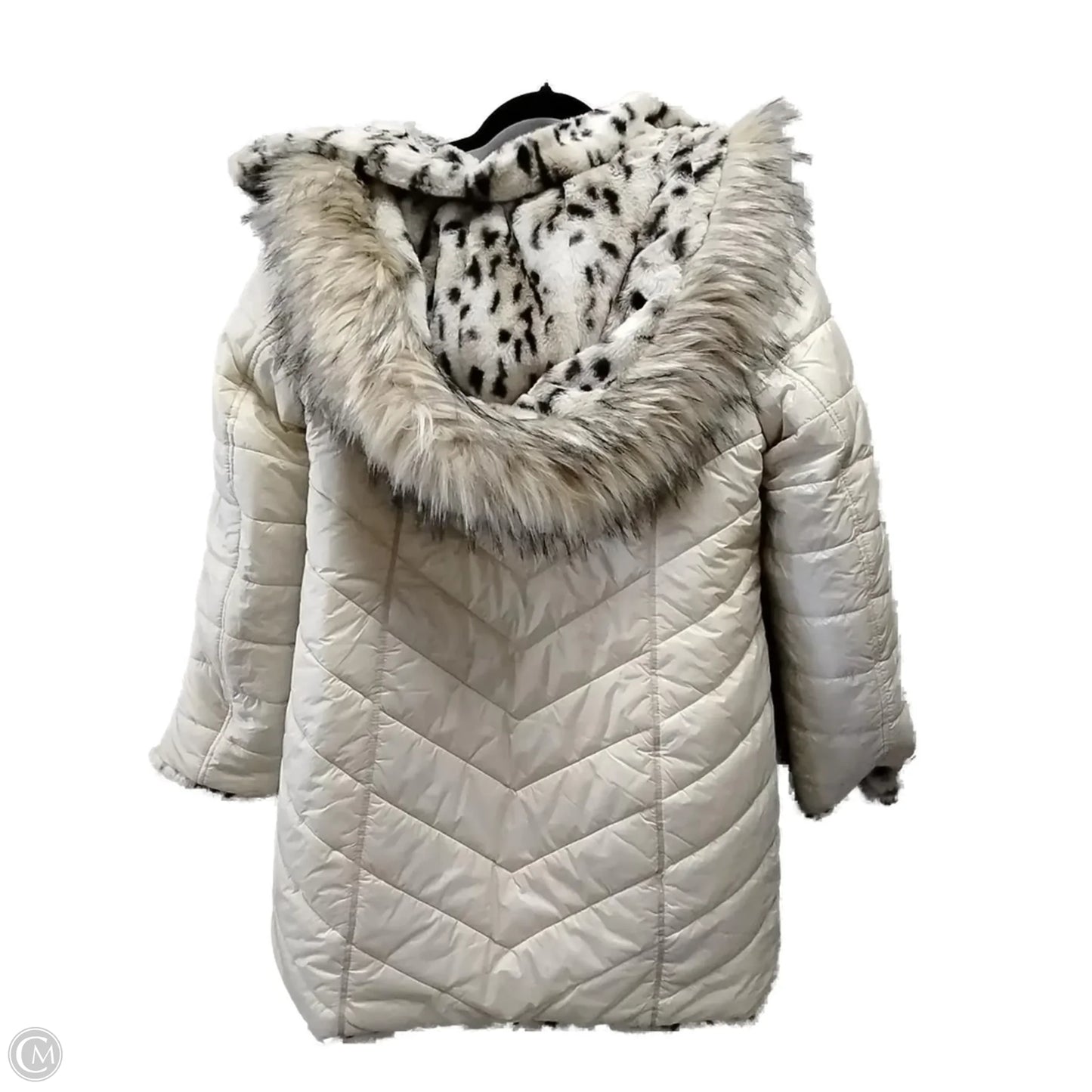 Coat Faux Fur & Sherpa By Dennis Basso Qvc In Leopard Print, Size: M