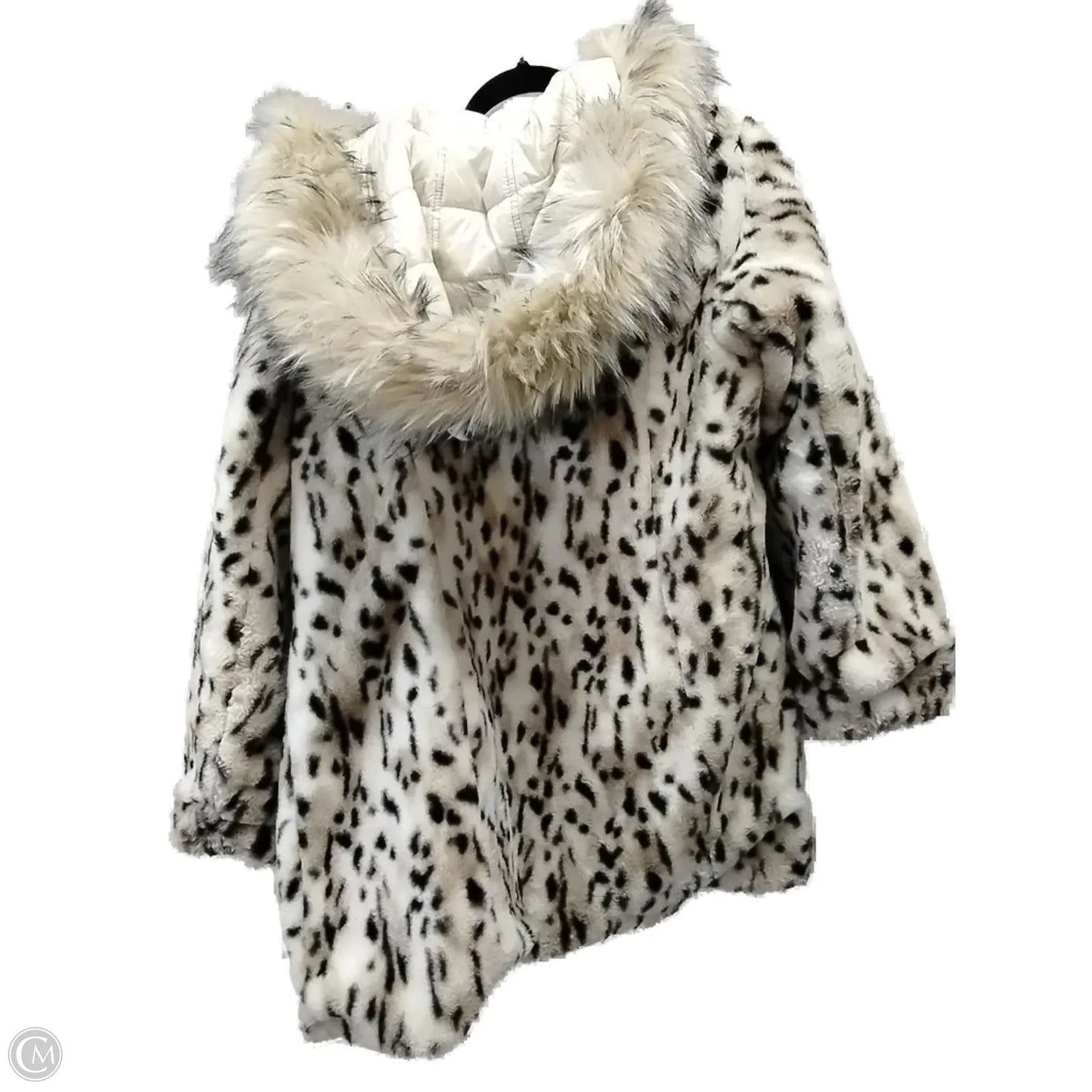 Coat Faux Fur & Sherpa By Dennis Basso Qvc In Leopard Print, Size: M