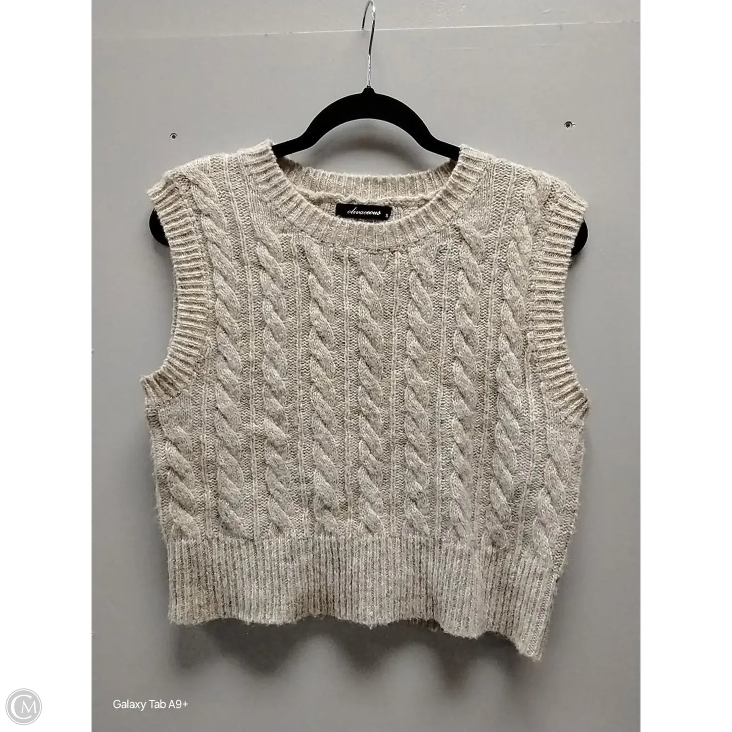 Vest Sweater By Olivaceous In Beige, Size: S