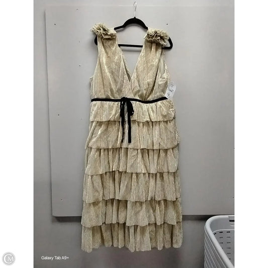 Dress Party Midi By Arula In Gold, Size: Xl