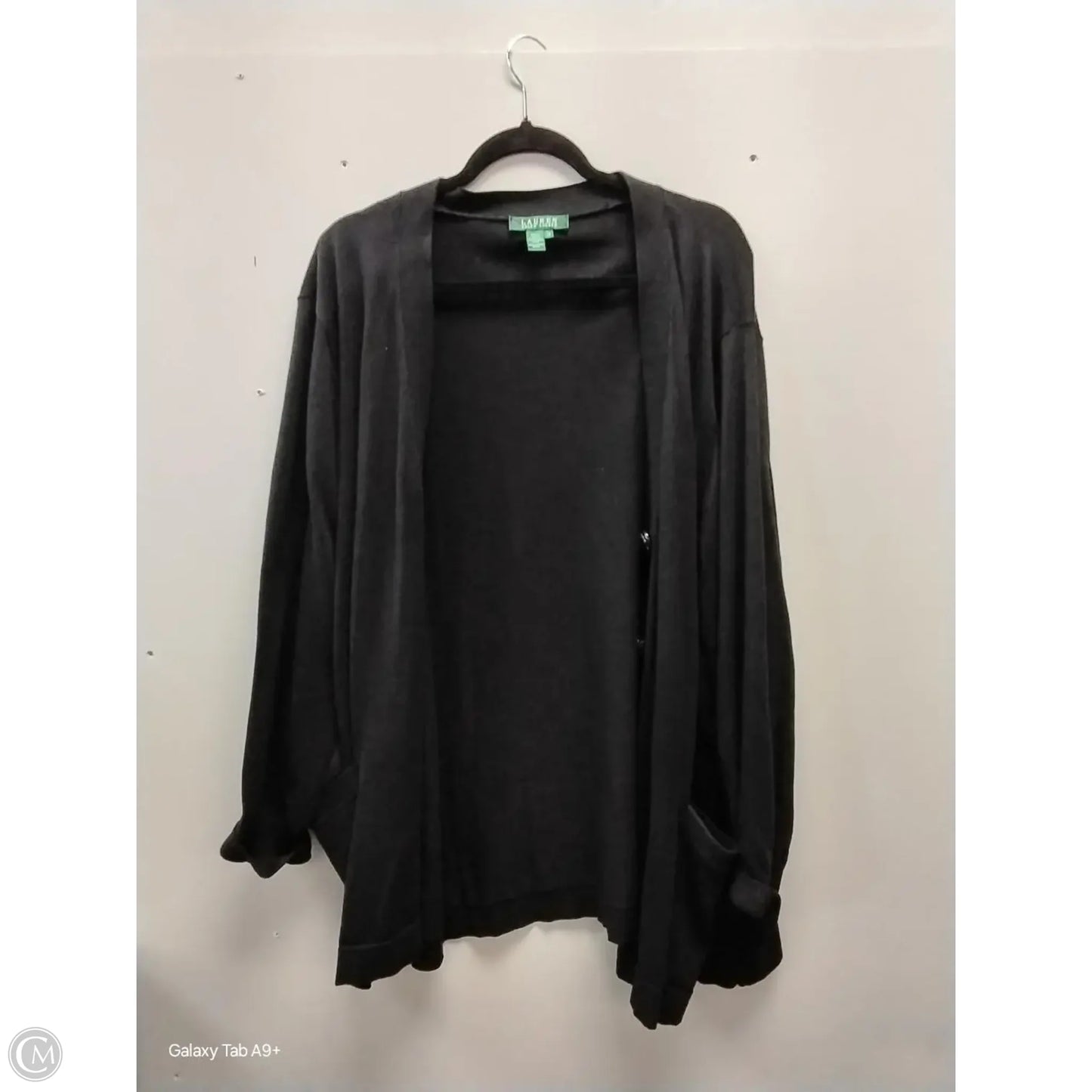 Sweater Cardigan By Lauren By Ralph Lauren In Black, Size: 3x