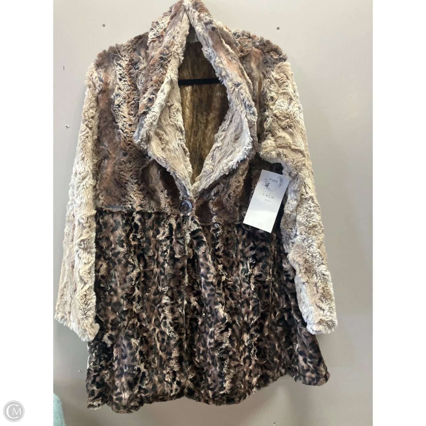Jacket Faux Fur & Sherpa By Clothes Mentor In Leopard Print, Size: L