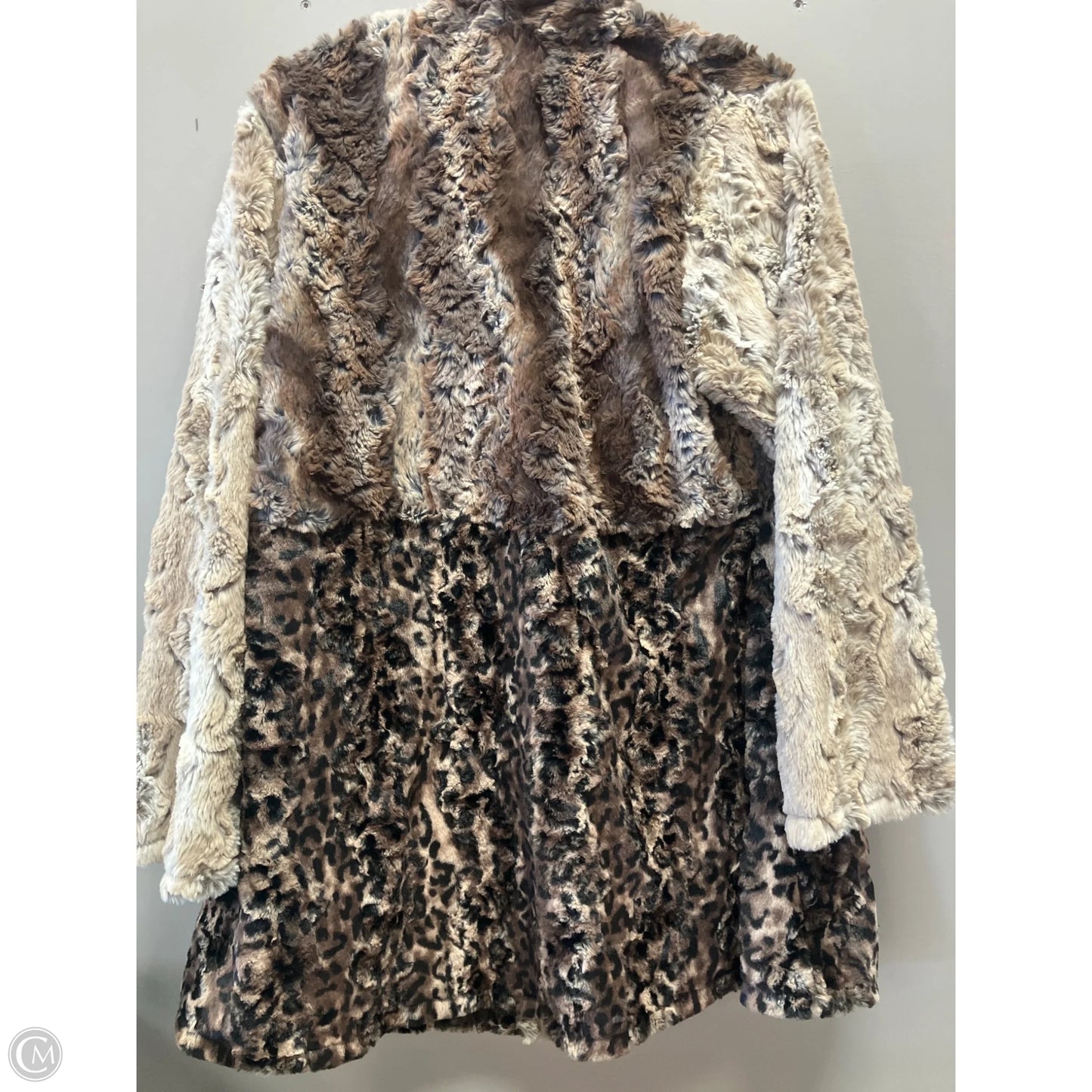 Jacket Faux Fur & Sherpa By Clothes Mentor In Leopard Print, Size: L