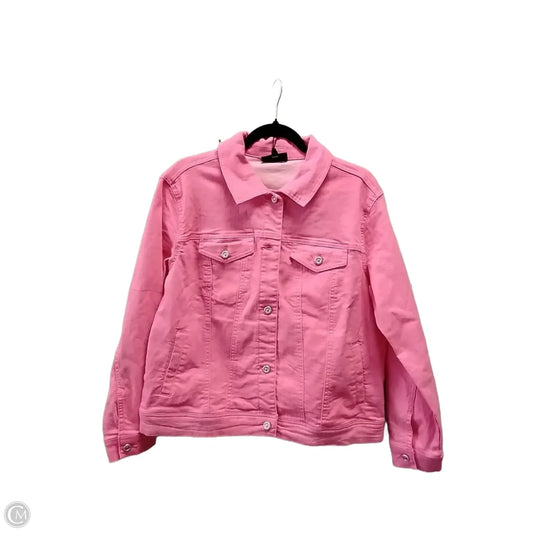 Jacket Denim By Clothes Mentor In Pink, Size: M