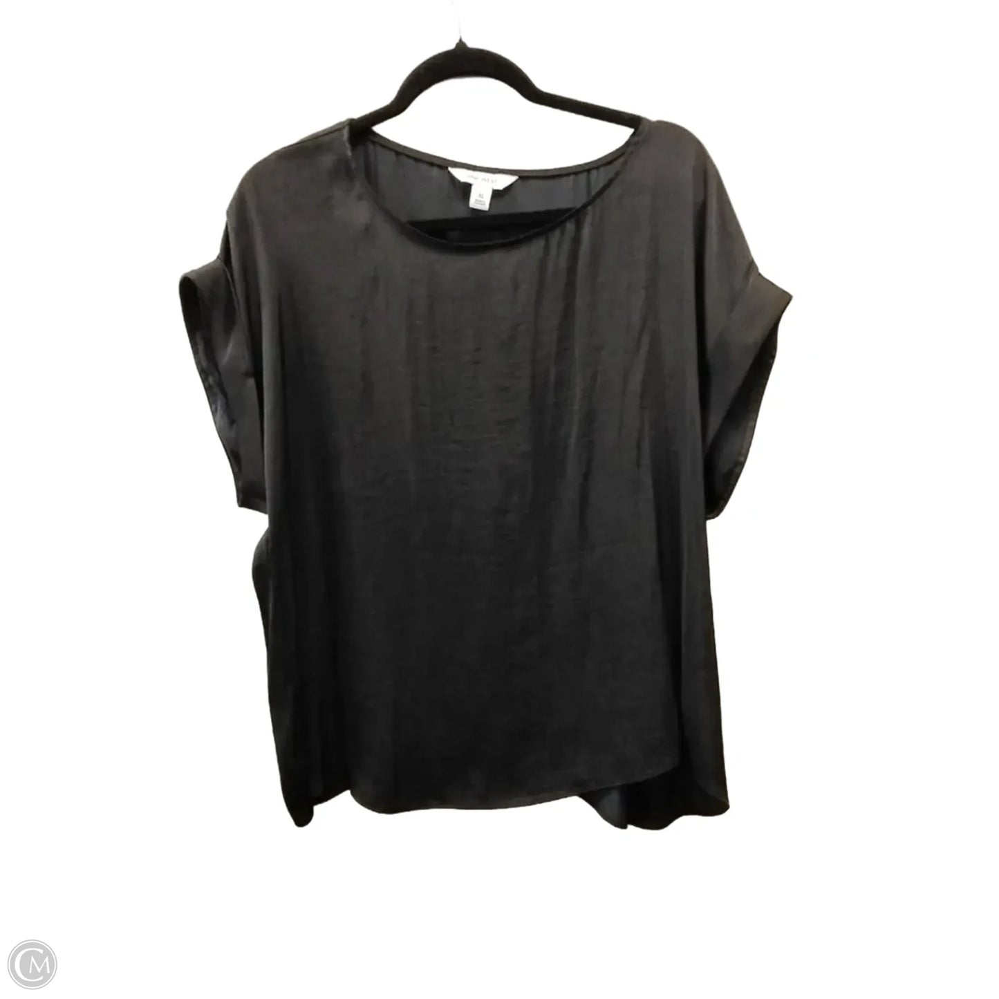 Blouse Short Sleeve By Nine West In Black, Size: Xl