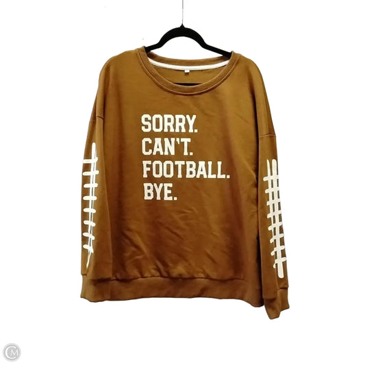 Sweatshirt Crewneck By Clothes Mentor In Brown, Size: Xl