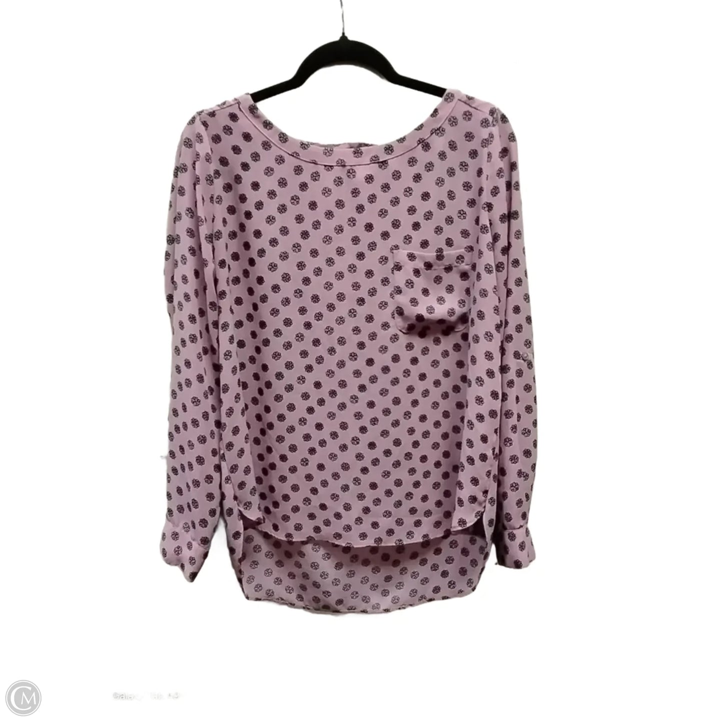Blouse Long Sleeve By Loft In Purple, Size: M