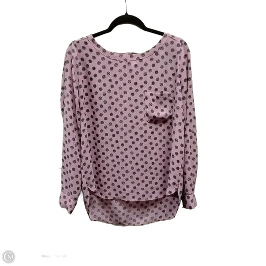Blouse Long Sleeve By Loft In Purple, Size: M