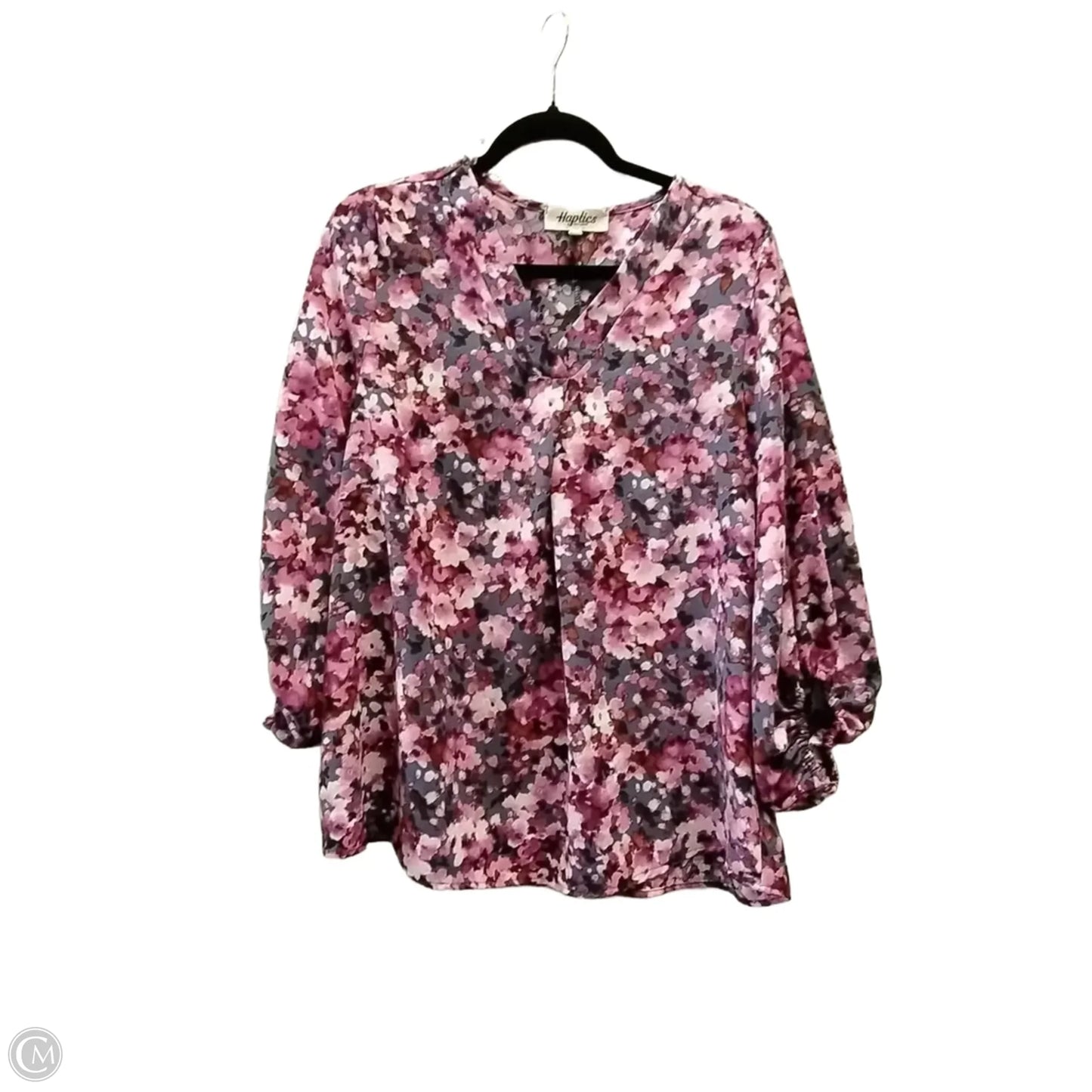 Blouse Long Sleeve By Haptics In Floral Print, Size: M