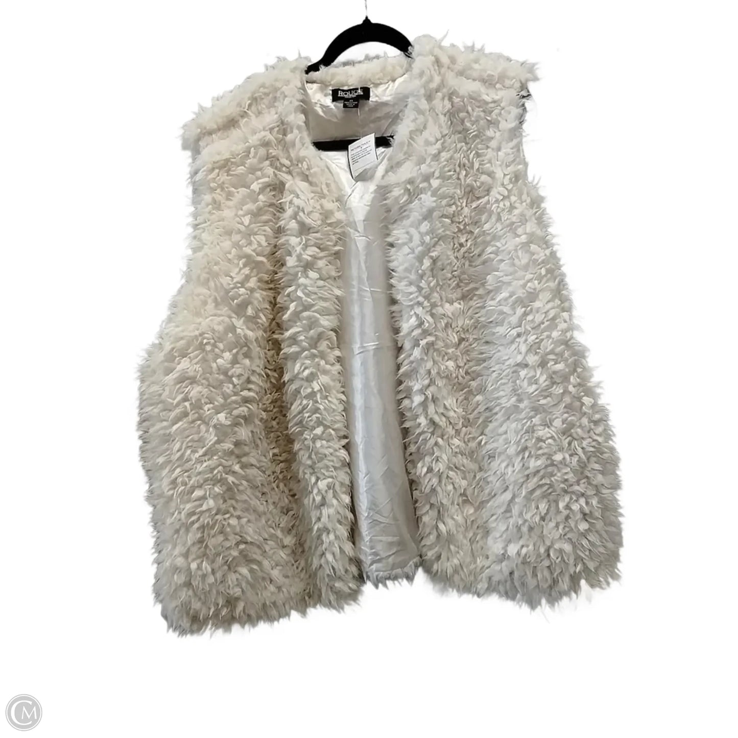 Vest Faux Fur & Sherpa By Rouge In White, Size: 3x