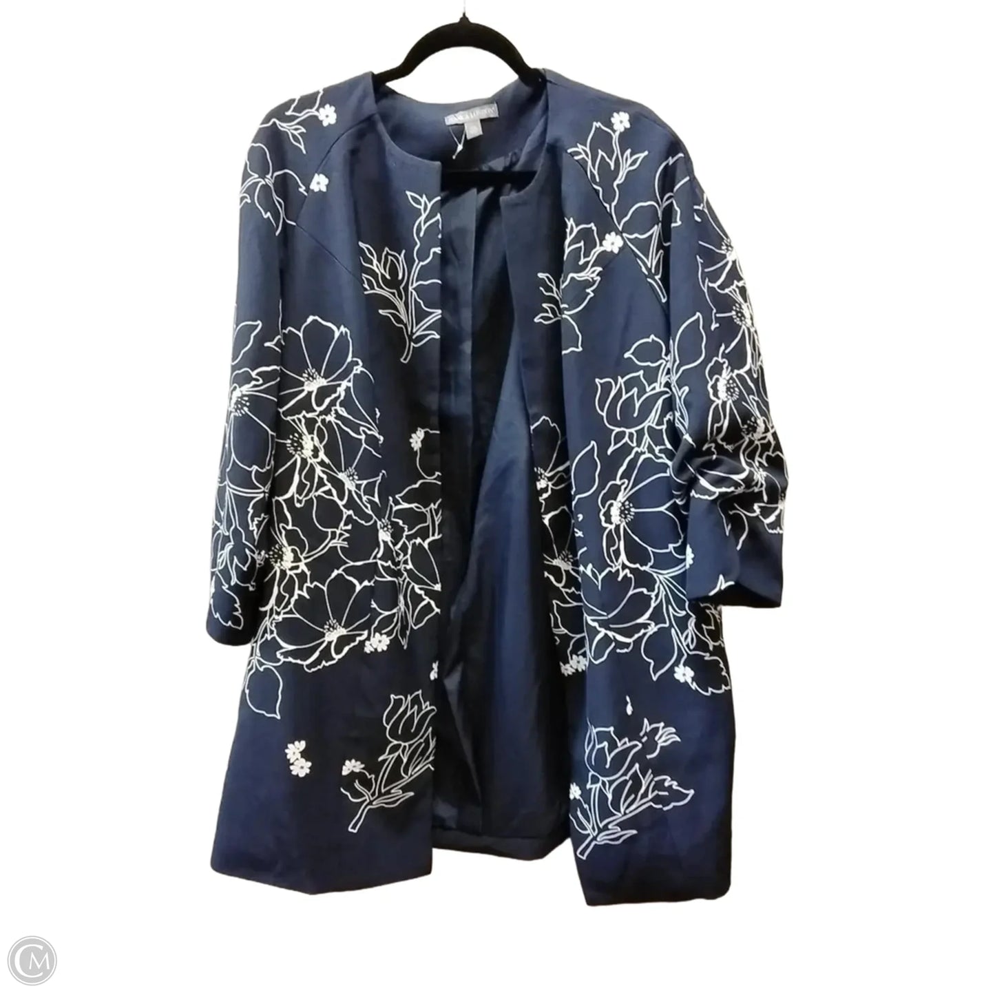 Dress Set 2pc By Jessica London In Blue & White, Size: 16