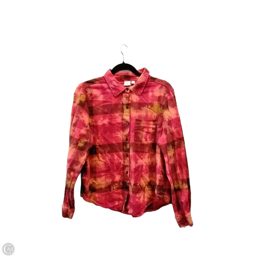 Top Long Sleeve By Clothes Mentor In Checkered Pattern, Size: Xs