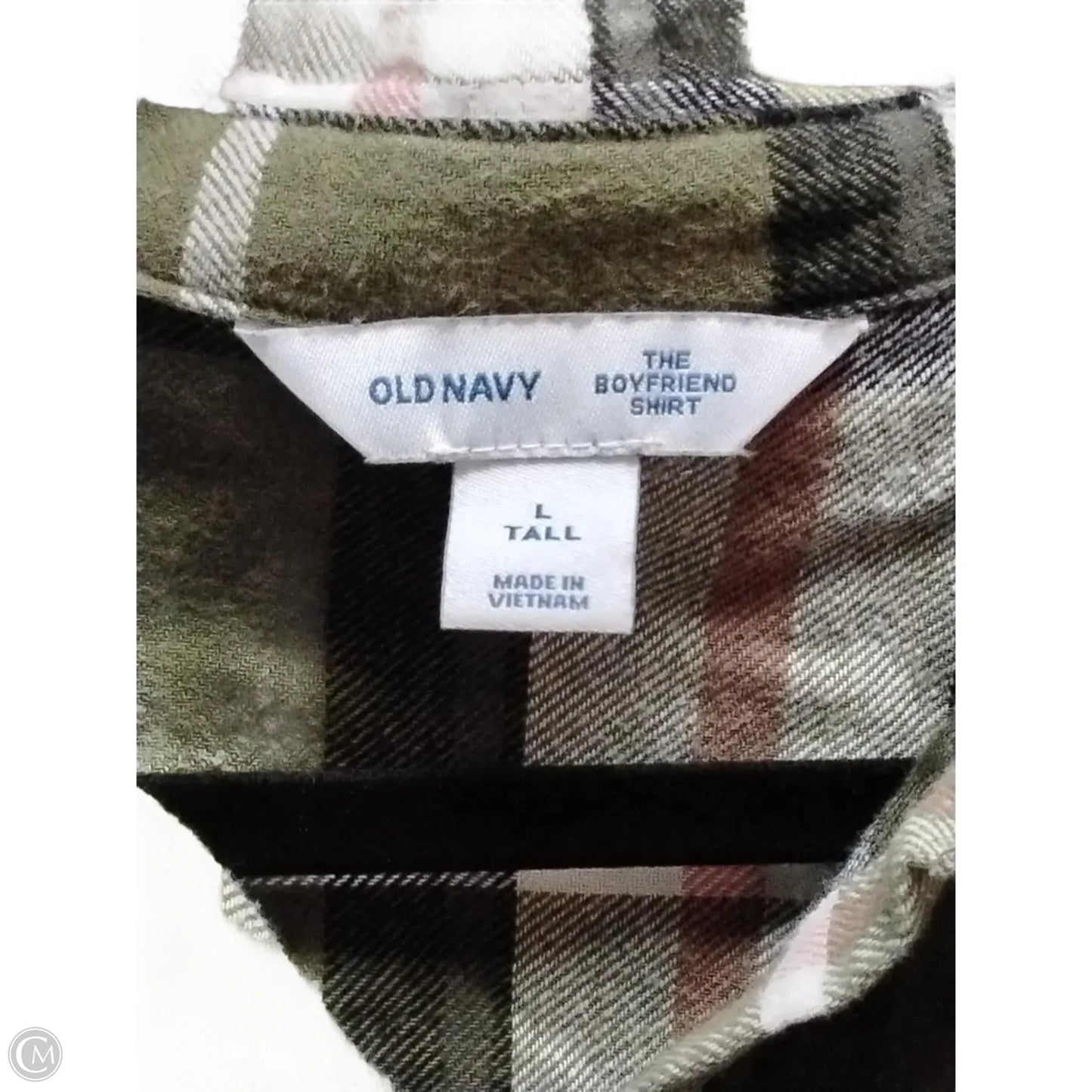 Top Long Sleeve By Old Navy In Checkered Pattern, Size: L