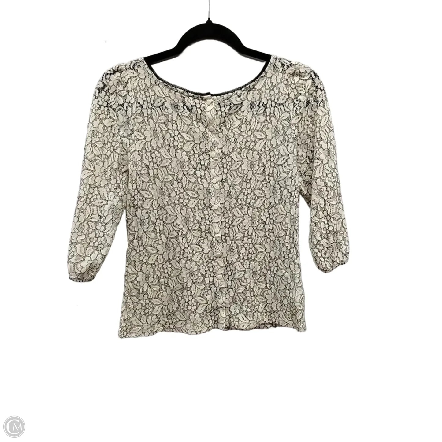 Blouse Long Sleeve By Loft In Cream, Size: Xs