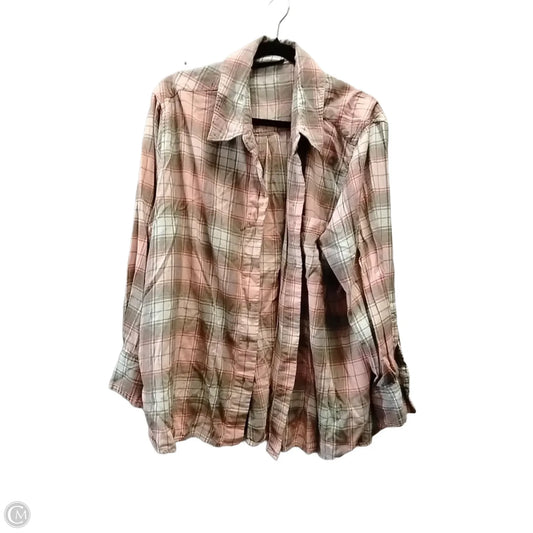 Top Long Sleeve By Lane Bryant In Checkered Pattern, Size: 3x