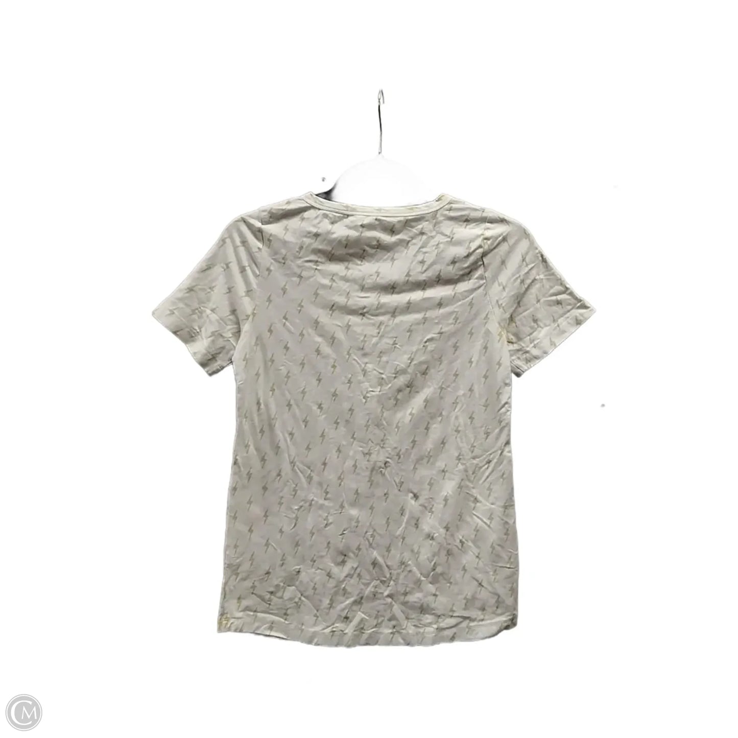 Top Short Sleeve Basic By Clothes Mentor In White & Yellow, Size: Xs