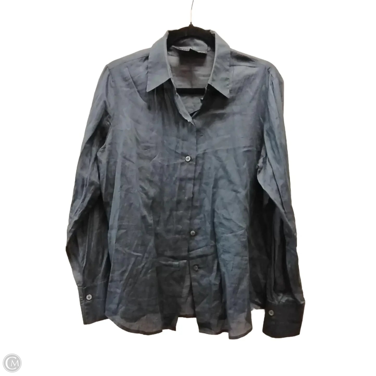 Blouse Long Sleeve By Ellen Tracy In Blue, Size: 12