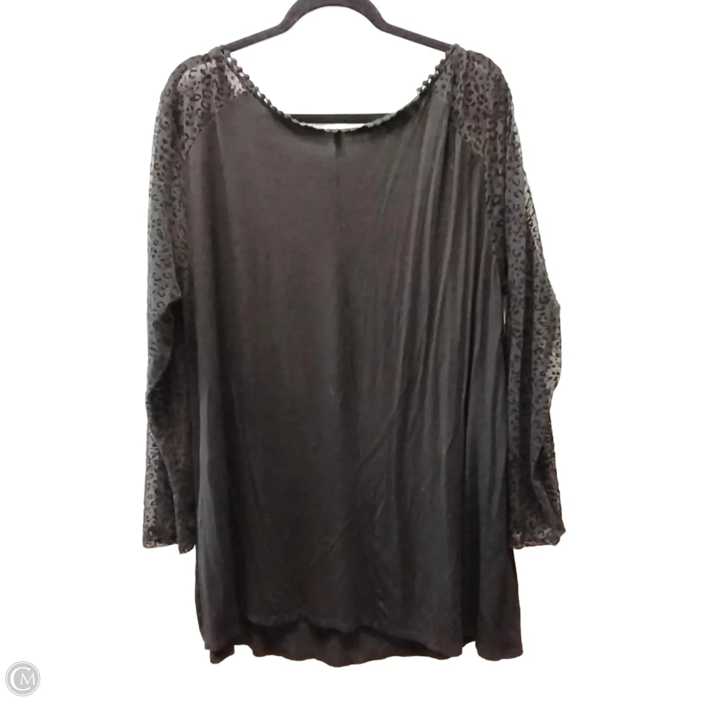 Top Long Sleeve By Emerald In Black, Size: 3x