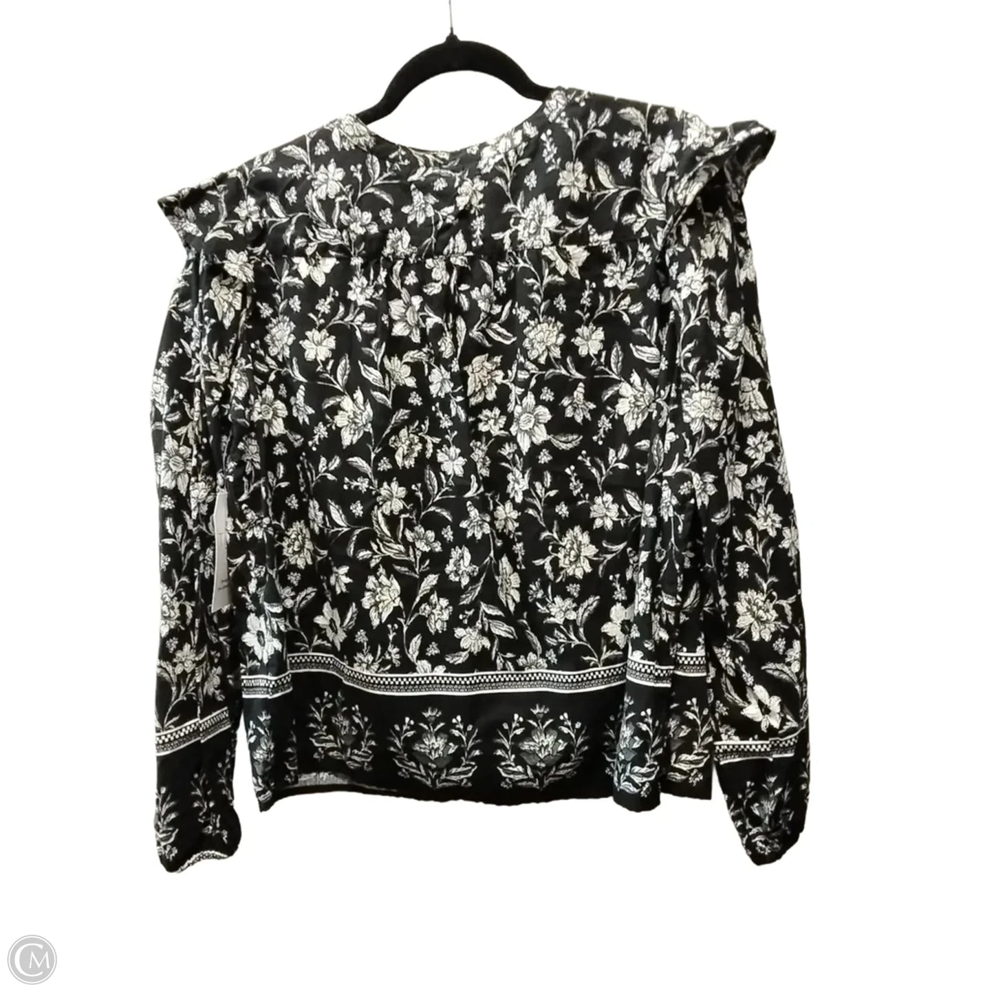 Blouse Long Sleeve By Time And Tru In Floral Print, Size: L