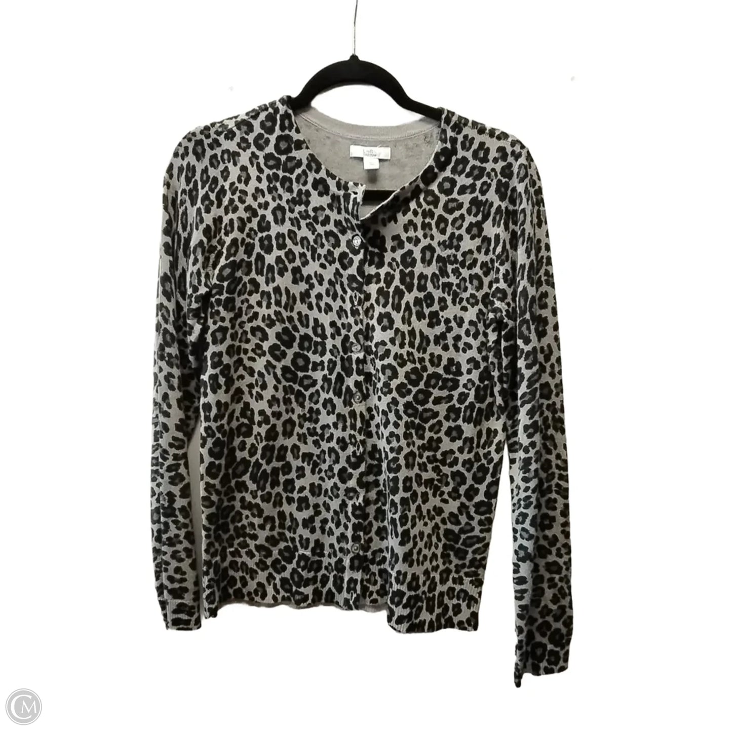 Sweater Cardigan By Croft And Barrow In Leopard Print, Size: S