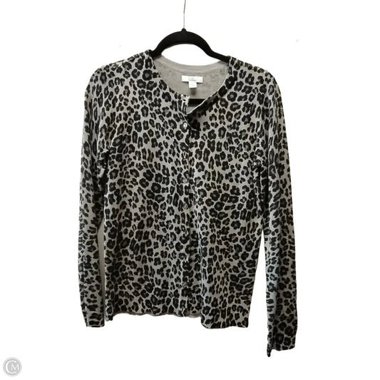 Sweater Cardigan By Croft And Barrow In Leopard Print, Size: S