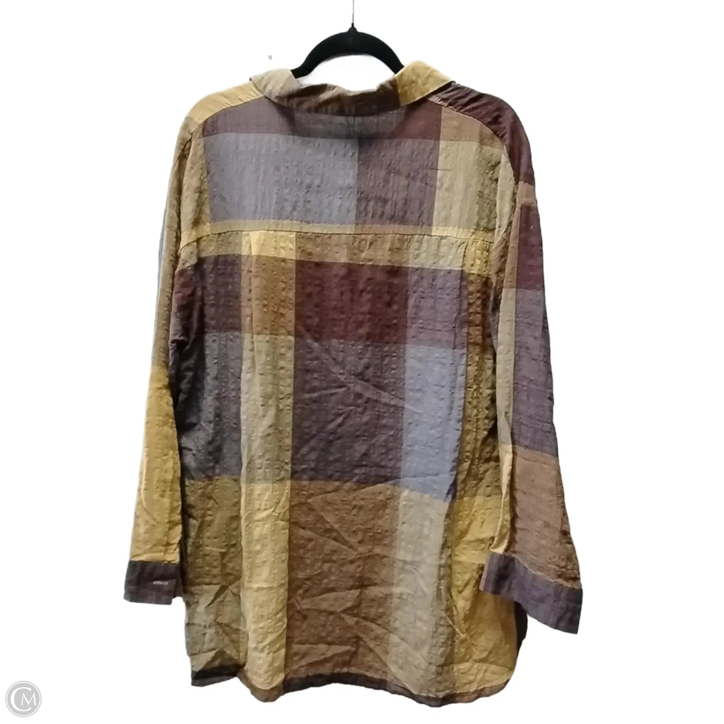 Blouse Long Sleeve By Zanzea In Multi-colored, Size: Xxxl