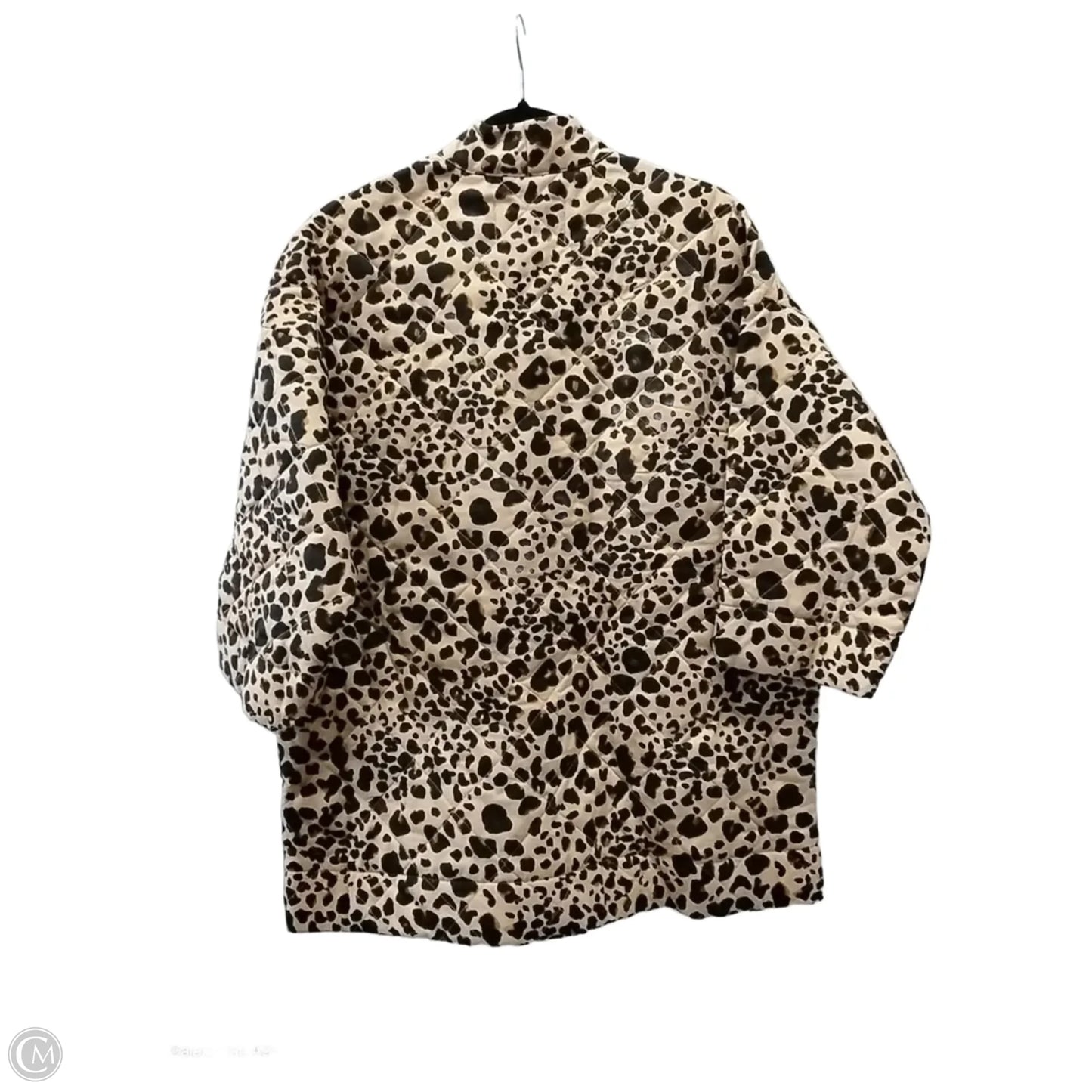 Jacket Puffer & Quilted By Isaac Mizrahi Live Qvc In Leopard Print, Size: S
