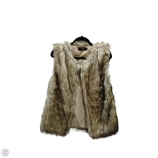 Vest Faux Fur & Sherpa By Clothes Mentor In Beige, Size: M