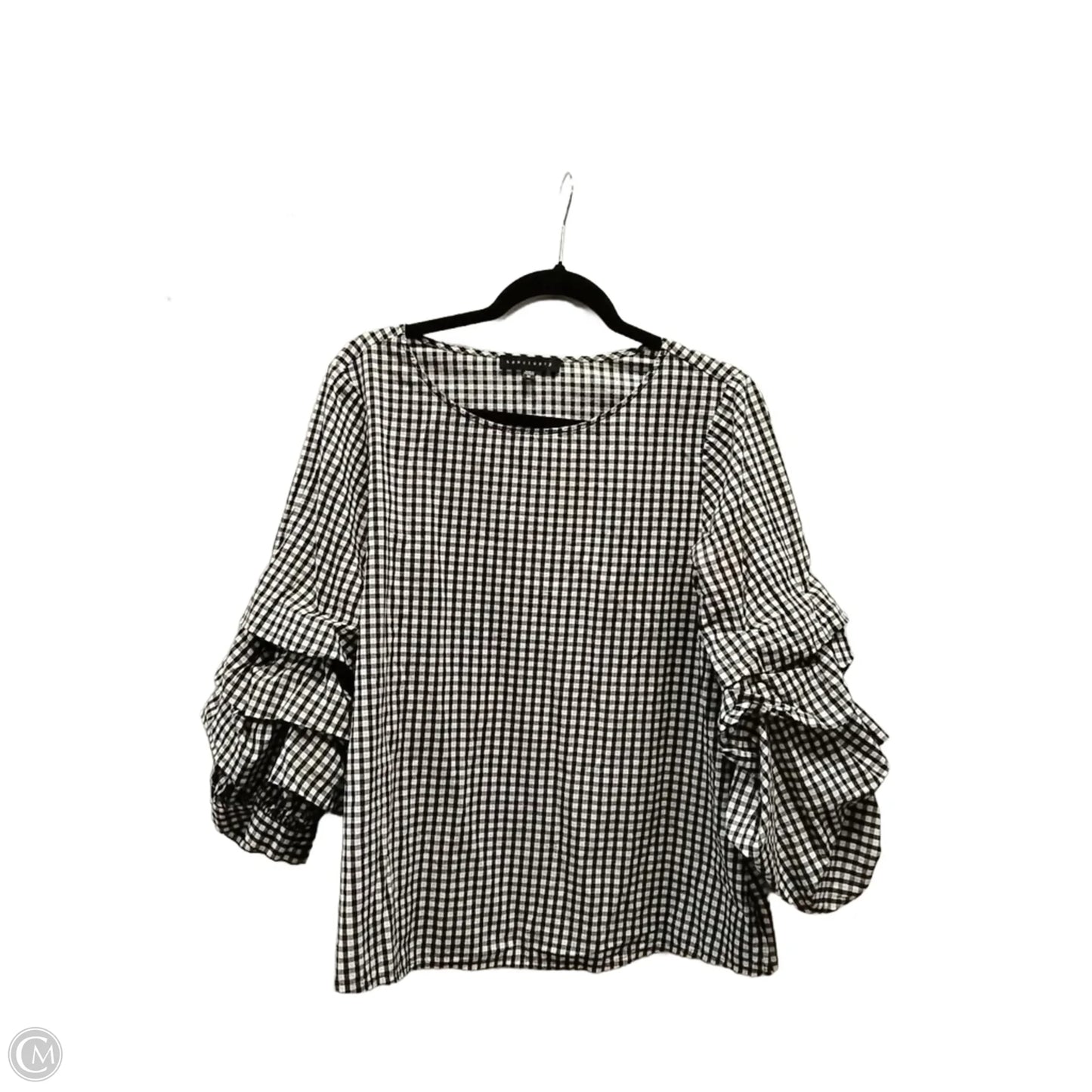 Blouse Long Sleeve By Sanctuary In Checkered Pattern, Size: M