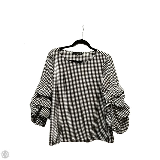 Blouse Long Sleeve By Sanctuary In Checkered Pattern, Size: M