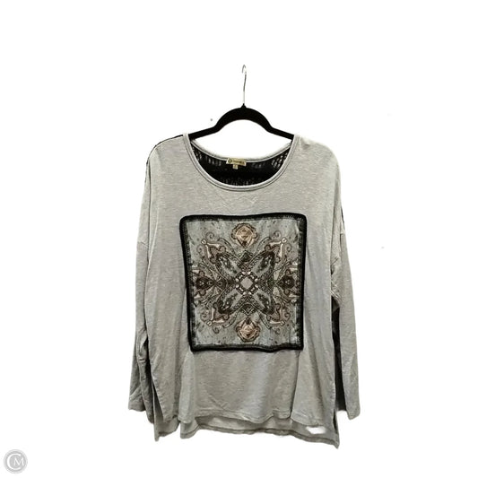 Top Long Sleeve By Democracy In Grey, Size: L