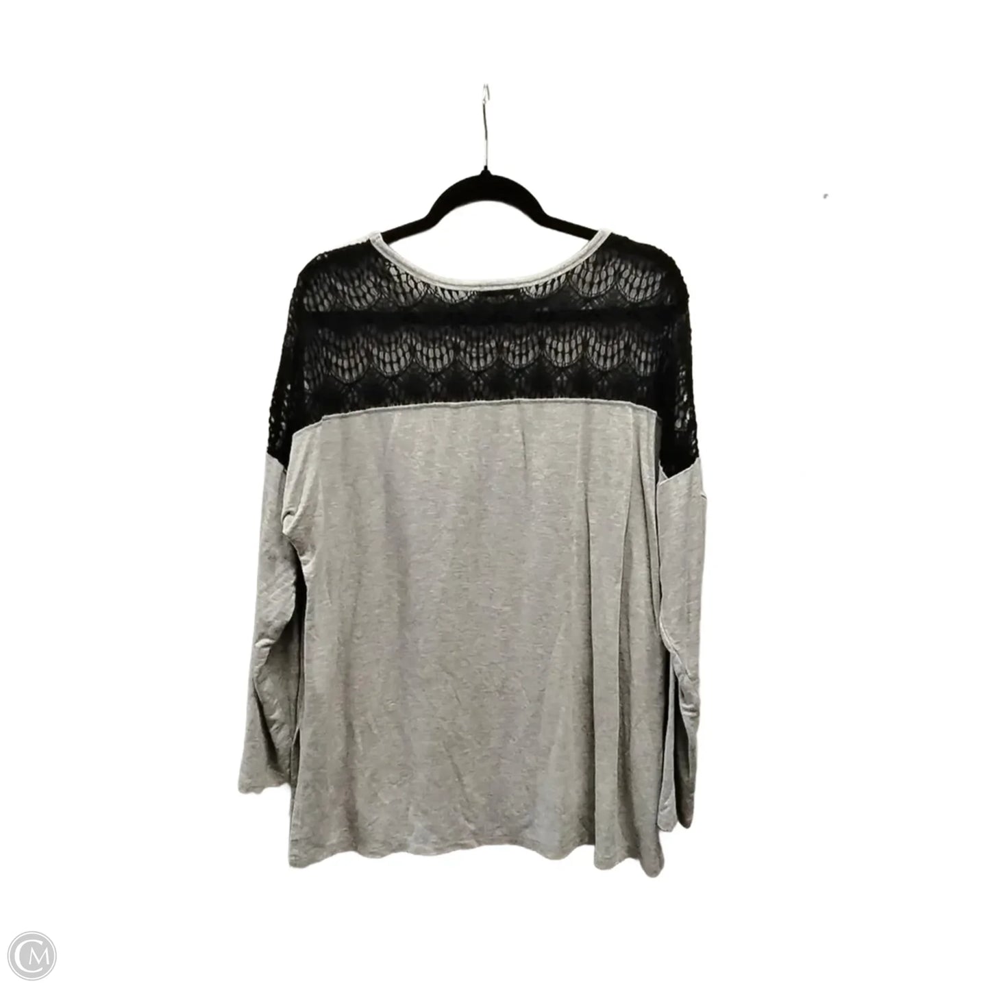 Top Long Sleeve By Democracy In Grey, Size: L