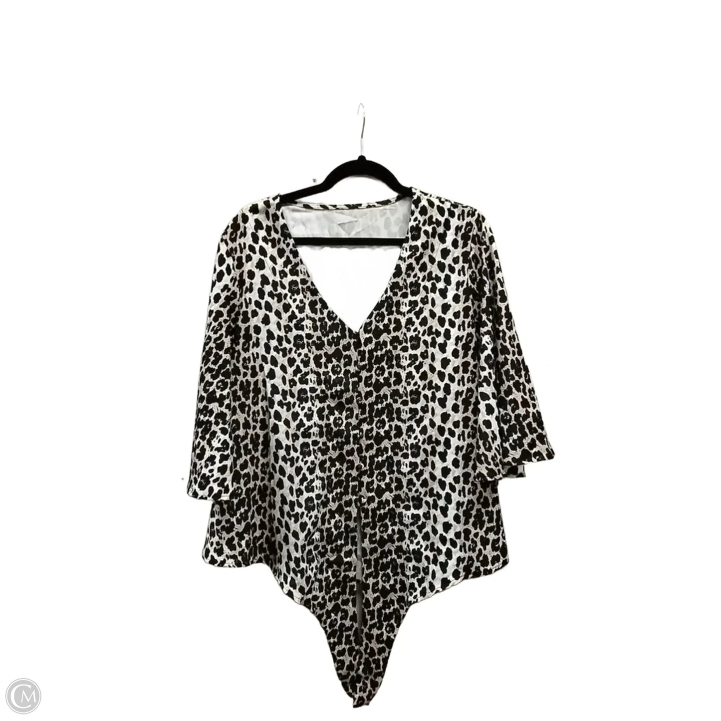 Blouse 3/4 Sleeve By Clothes Mentor In Leopard Print, Size: L
